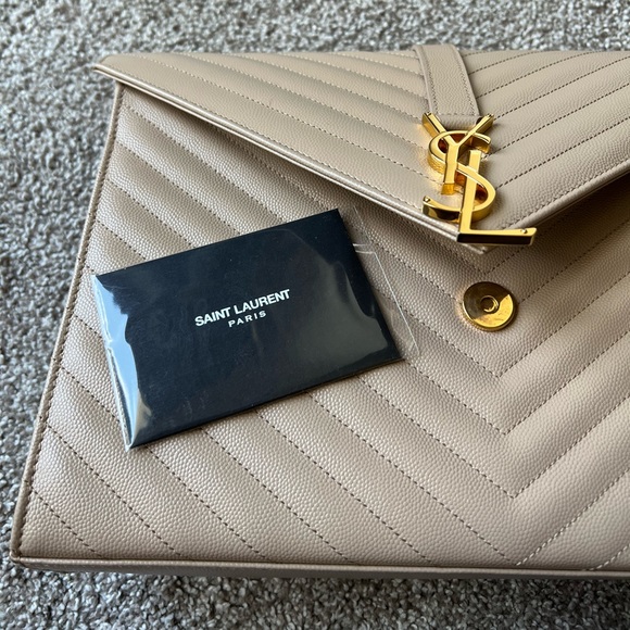 YSL Monogram Envelope Satchel Matelasse Chevron - Picture 4 of 7